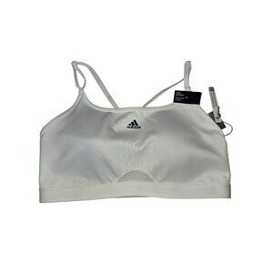 Adidas Aeroreact LS P Women's White Sport Bra White Women 40AC Light Support